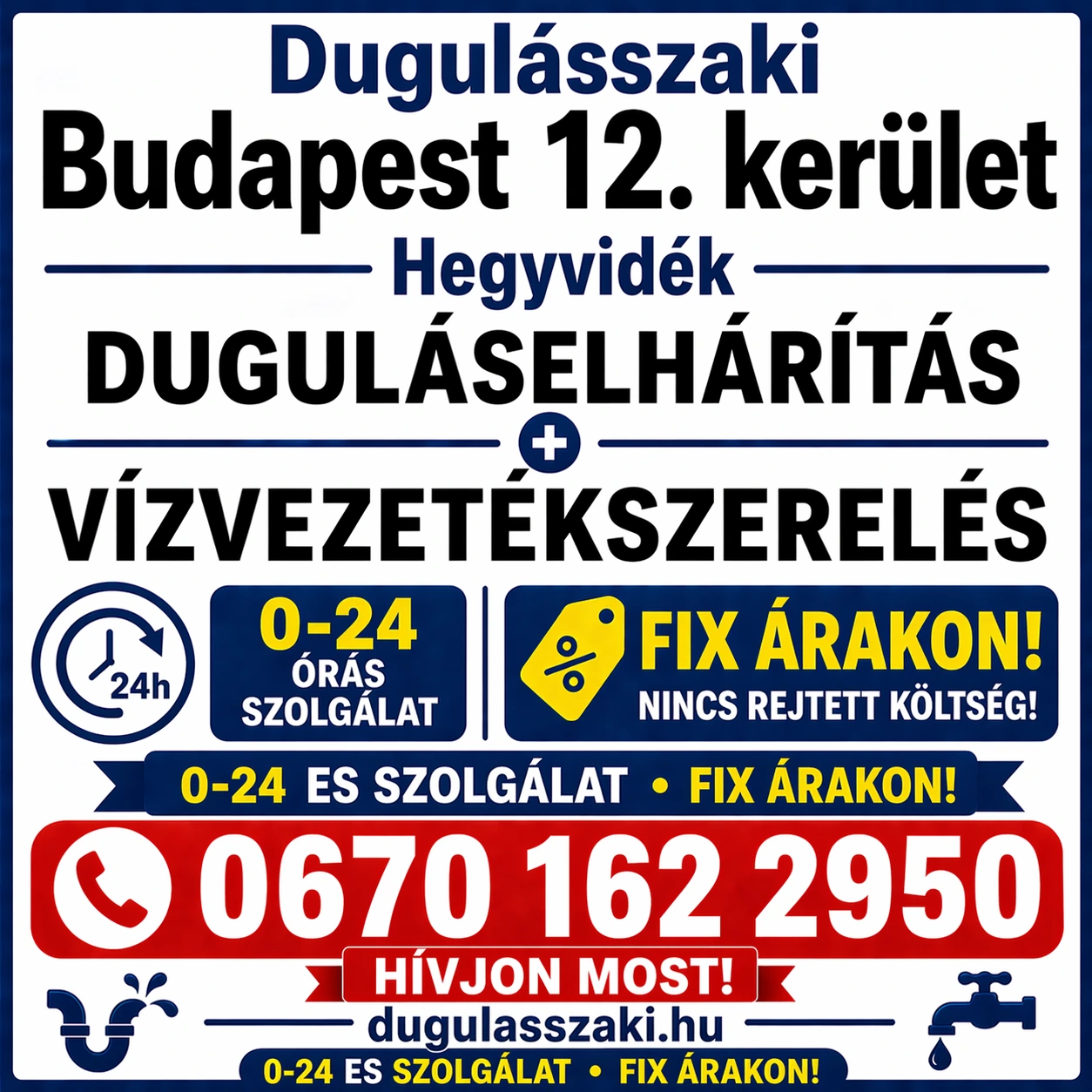 Gyors duguláselhárítás Hegyvidéken, Budapest 12. kerület
